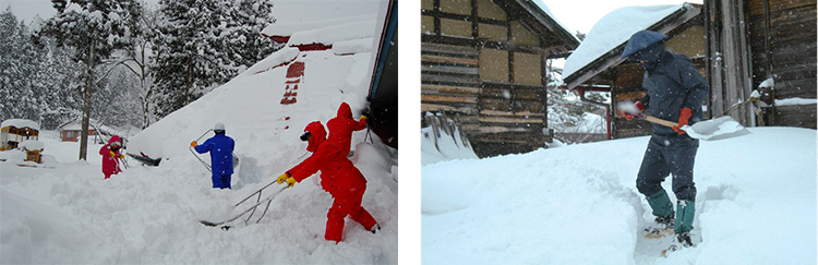 除雪作業を行う雪害対策救助員